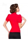 Red Retro Blouse with Puff Sleeves (101189) - 3