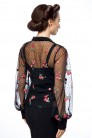 Прозрачная нарядная блуза с вышитым цветочным узором (101234) - оригинальная одежда