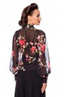 Нарядная шифоновая блузка в цветочный принт (101242) - цена