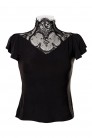 Blouse with Lace and Cap Sleeves (101245) - 3