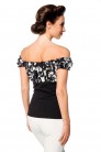 Блузка Ретро з квітковим ліфом (101230) - оригинальная одежда