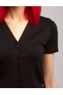 Черная трикотажная блуза с V-образным вырезом X1180 (101180) - материал