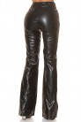 Wide Faux Leather Flared Pants with Belt KC8129 (108129) - 4