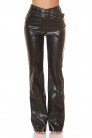 Wide Faux Leather Flared Pants with Belt KC8129 (108129) - 3