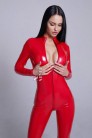 Vixxen Red Latex Catsuit (126258) - 5