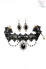 Black Rose Necklace & Earrings Set (713004) - материал