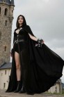 Long Black Velvet Hooded Cape (1220051) - оригинальная одежда