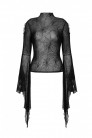 Mesh Exaggerated Sleeves Turtleneck Top (141035) - материал