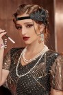 Gatsby Headband with Feathers and Chains (504248) - материал