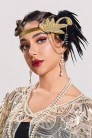 Золотистая повязка Gatsby с цепочками  (504249) - цена