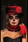 Костюм в стиле Santa Muerte (шляпа, перчатки, чокер) (713025) - оригинальная одежда