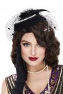Black Evening Hat with Veil and Pearls (502019) - оригинальная одежда