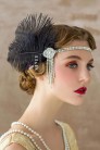 Повязка в стиле Гэтсби с камнями и перьями (504269) - цена