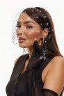 Черная вуалетка с камнями UF-Vintage (504273) - оригинальная одежда
