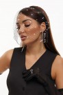 Черная вуалетка с камнями UF-Vintage (504273) - материал
