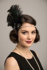 Повязка Gatsby с камнями и пышными перьями (504276) - цена