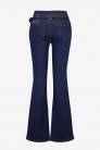 Сині джинси кльош з поясом X8117 (108117) - оригинальная одежда