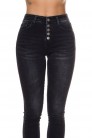 Women's Skinny Black Jeans with Buttons RJ123 (108123) - цена