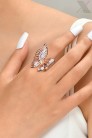 Большое кольцо Бабочка с камнями и позолотой (708183) - цена