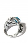 Large Silver-Plated Ring with Turquoise (708210) - оригинальная одежда
