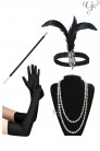 Аксессуары в стиле Гэтсби (перчатки, бусы, мундштук, повязка) (611011) - 3