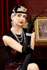 Аксессуары в стиле Гэтсби (перчатки, бусы, мундштук, повязка) (611011) - цена