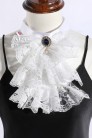 White lace jabot with pendant X2018 (702018) - 3