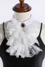 White lace jabot with pendant X2018 (702018) - оригинальная одежда