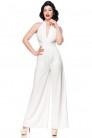Belsira White V Neck Jumpsuit (126259) - оригинальная одежда
