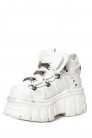 Белые кожаные кроссовки на массивной подошве B4004 (314004) - 5