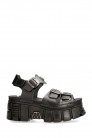 Bios Black Leather Platform Sandals (312011) - цена