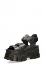 Bios Black Leather Platform Sandals (312011) - 4