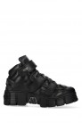 TOWER CASCO Black Leather Chunky Platform Sneakers (314030) - 3