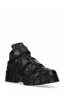 TOWER CASCO Black Leather Chunky Platform Sneakers (314030) - 4