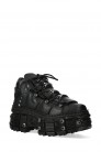 Чорні шкіряні кросівки на високій платформі TANK-106 (314033) - материал