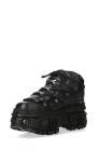 TANK-106 Black Leather High Platform Sneakers (314033) - 5
