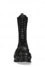 Черные кожаные сапоги со шнуровкой и винтами в платформе (310079) - 3