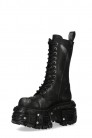 Черные кожаные сапоги со шнуровкой и винтами в платформе (310079) - 5