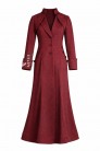 Длинное приталенное платье-пальто бордового цвета (114061) - оригинальная одежда