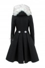 Винтажное зимнее шерстяное пальто с мехом X093 (115093) - оригинальная одежда