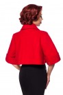 Retro Cropped Jacket with Wool - Red (114049) - цена