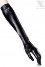Long Shiny Wet Look Gloves - Black (601129) - материал