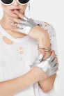 Серебристые перчатки без пальцев XT1177 (601177) - оригинальная одежда
