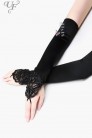 Satin Gloves with a Loop and Beads (601214) - 5