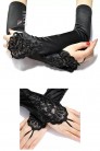 Satin Gloves with a Loop and Beads (601214) - 3