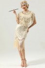 Sequin Party Fringe Gatsby Dress - Champagne (105524) - 5