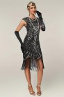 Вечернее серебристое платье в стиле 20-х X5526 (105526) - цена