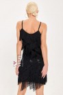 Black Glitter Dress with Fringe X5585 (105585) - 6