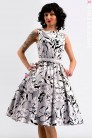 Цветочное хлопковое ретро-платье с поясом X5352 (105352) - 3