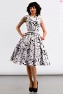 Цветочное хлопковое ретро-платье с поясом X5352 (105352) - материал